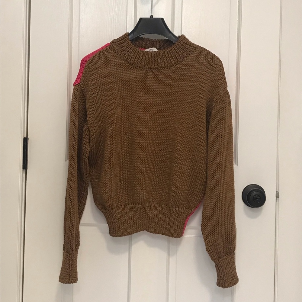 Chunky knit color-blocked Mango sweater NWT